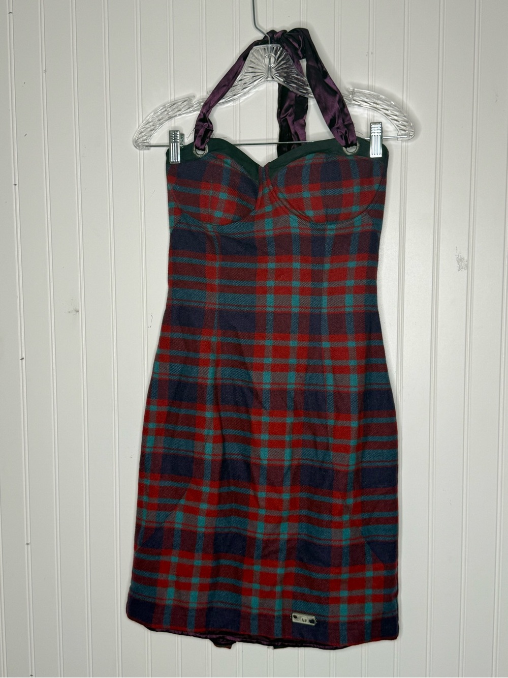 Vintage Apple Bottoms Y2K Tartan Plaid Mini Dress Size 5/6